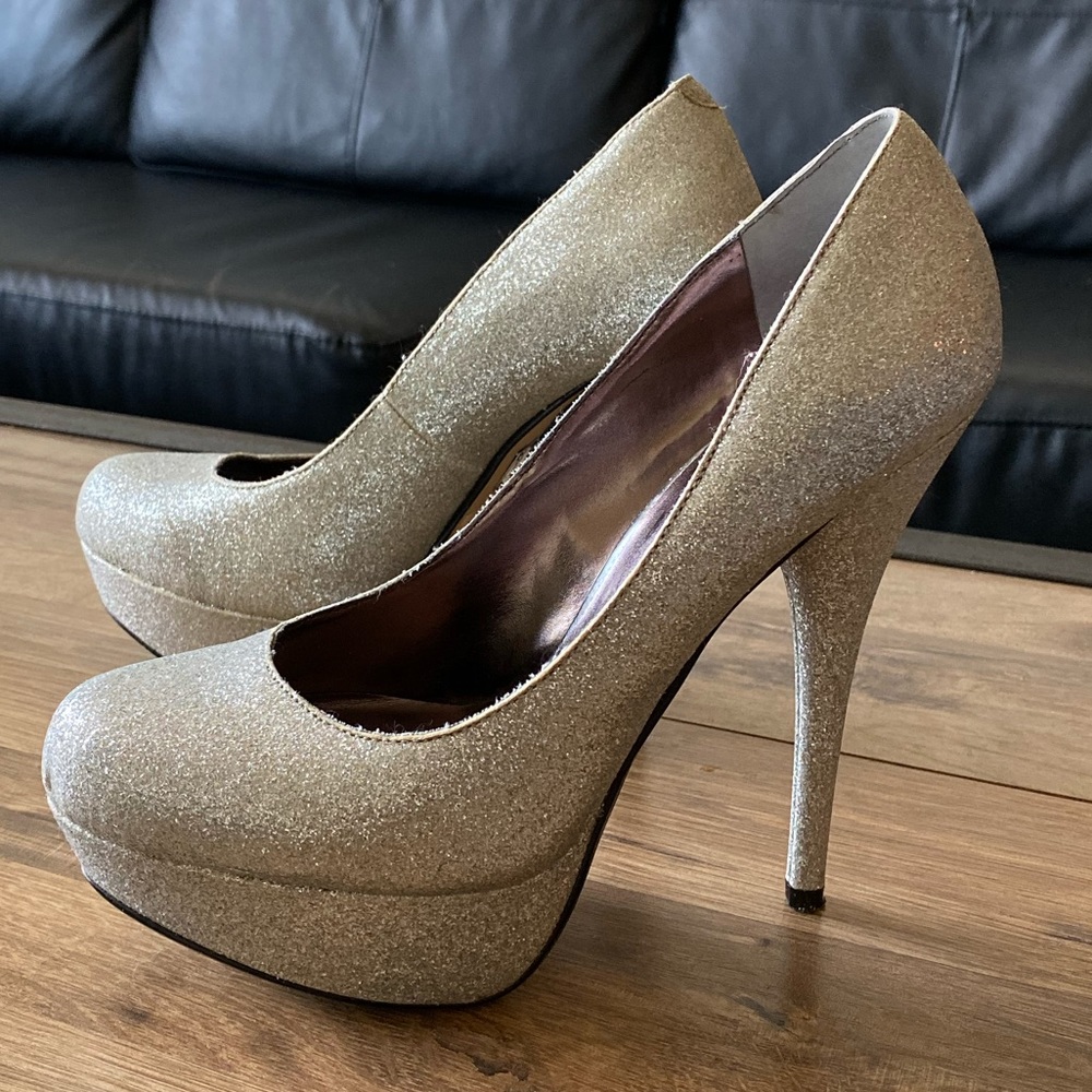 Bakers Sliver glitter stilettos